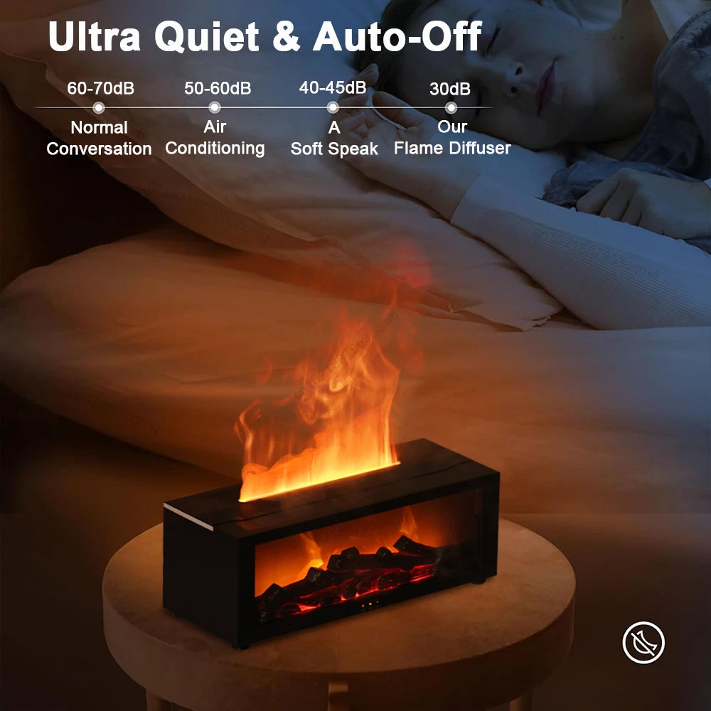 Umidificador e Difusor de Aromas com Efeito Chama e Controle Remoto