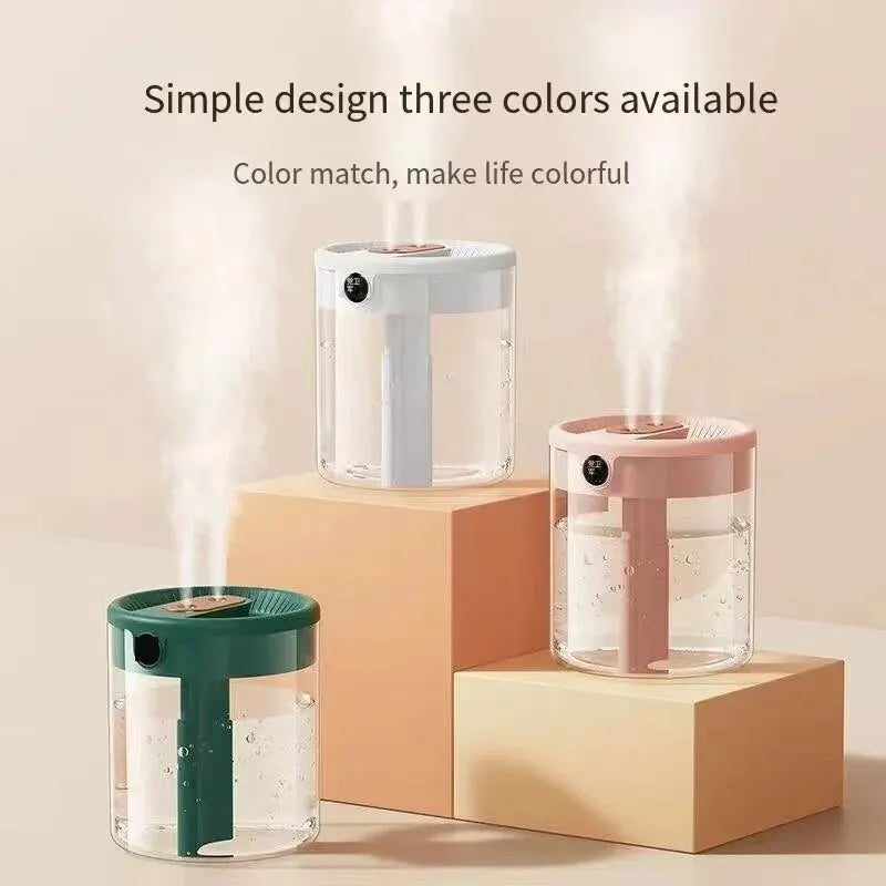 Umidificador Portátil 2L com Dupla Nebulização e Display Digital