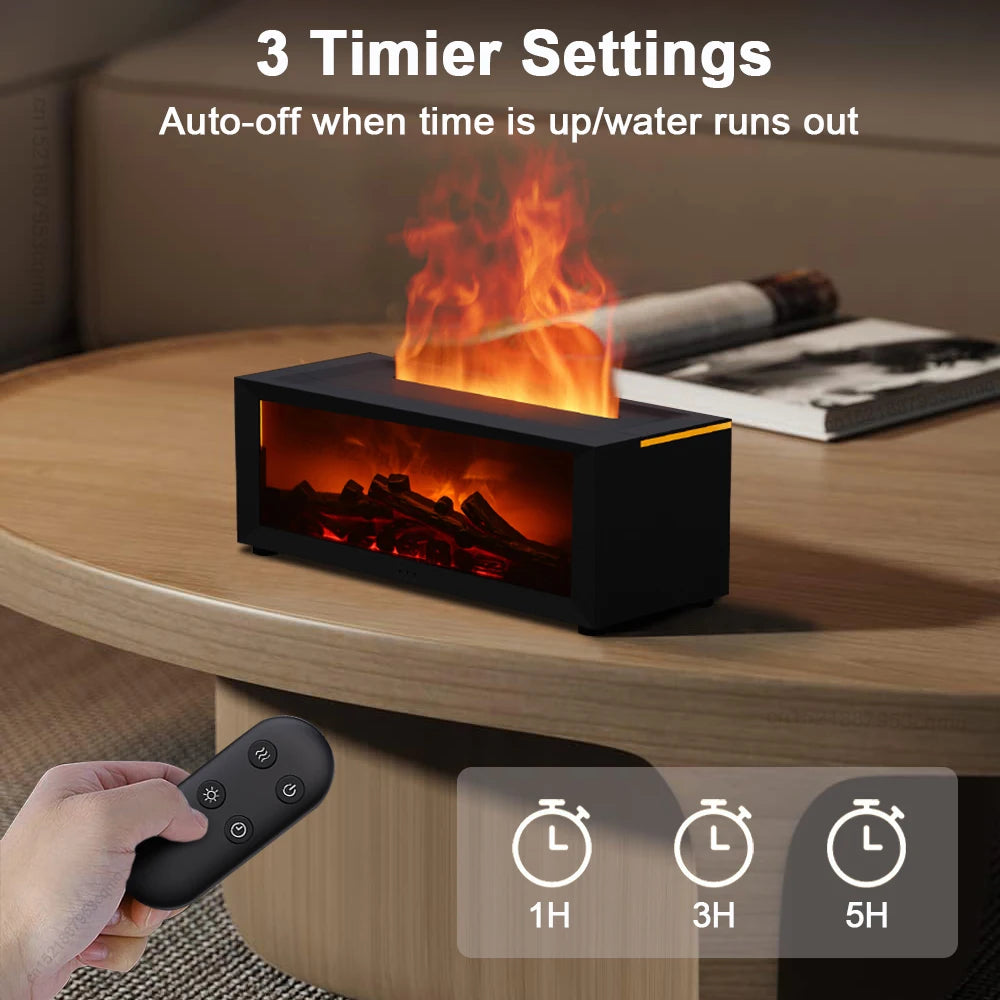 Umidificador e Difusor de Aromas com Efeito Chama e Controle Remoto