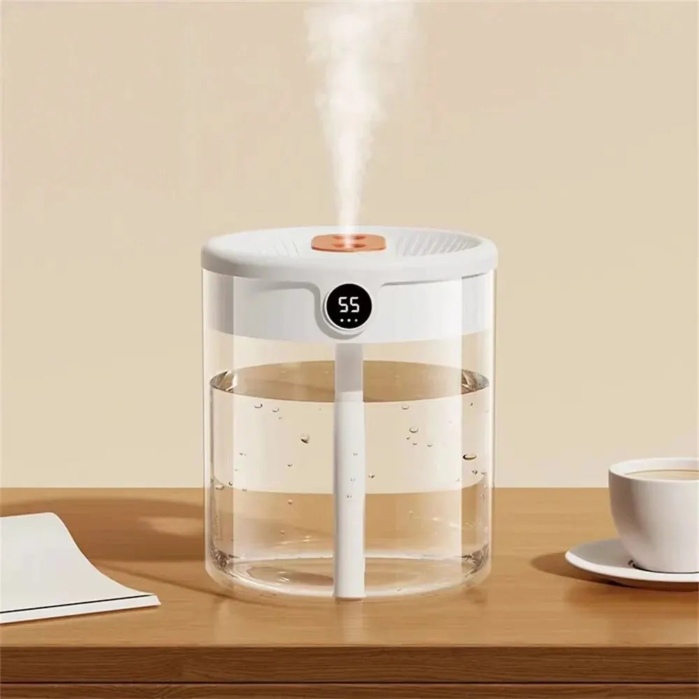 Umidificador Portátil 2L com Dupla Nebulização e Display Digital