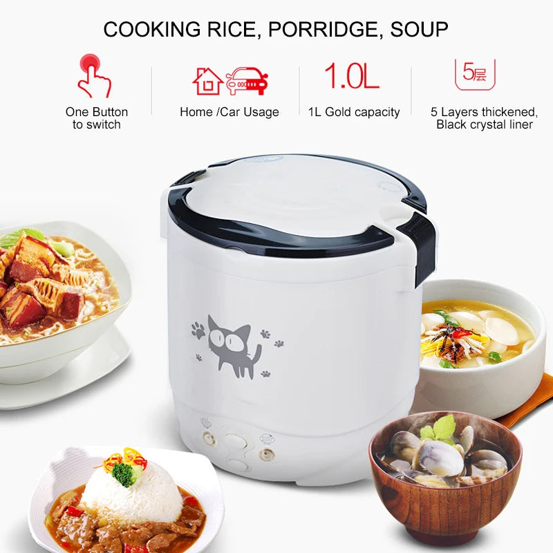 Panela Elétrica de Arroz Mini Rice Cooker Portátil 1L