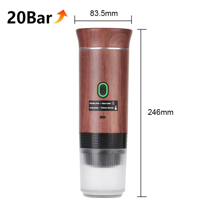 Máquina de Café Espresso Portátil Elétrica Sem Fio 3 em 1