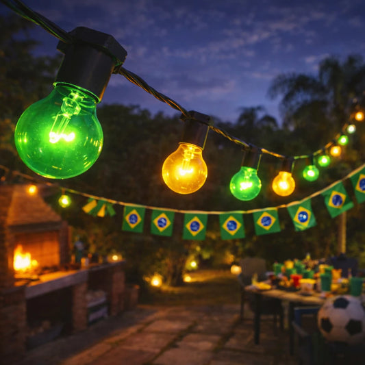 Varal de Luz Copa do Mundo Verde e Amarelo