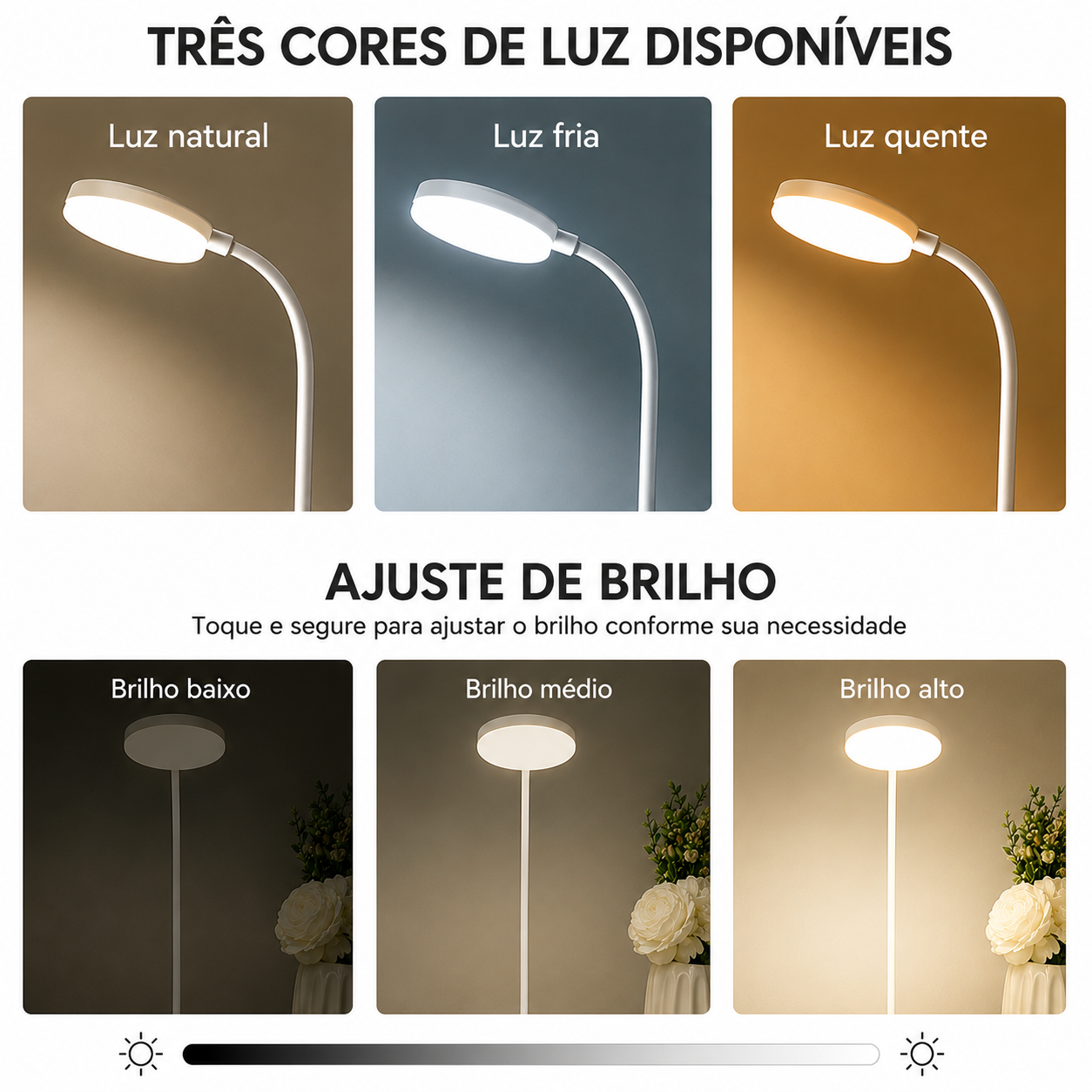 Luminária de Mesa LED Recarregável