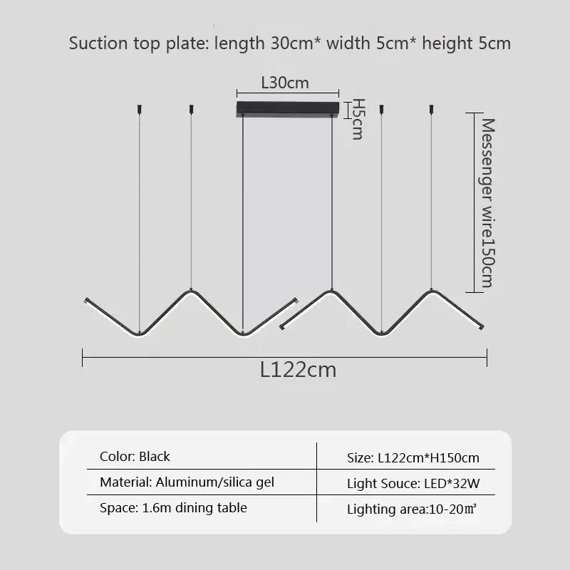 Lustre Moderno LED com Linhas Geométricas