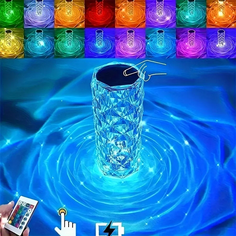 Luminária de Cristal LED 16 Cores Projetor