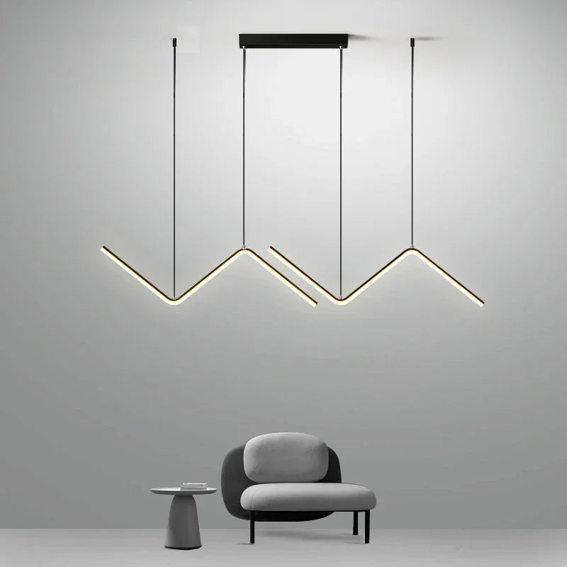 Lustre Moderno LED com Linhas Geométricas