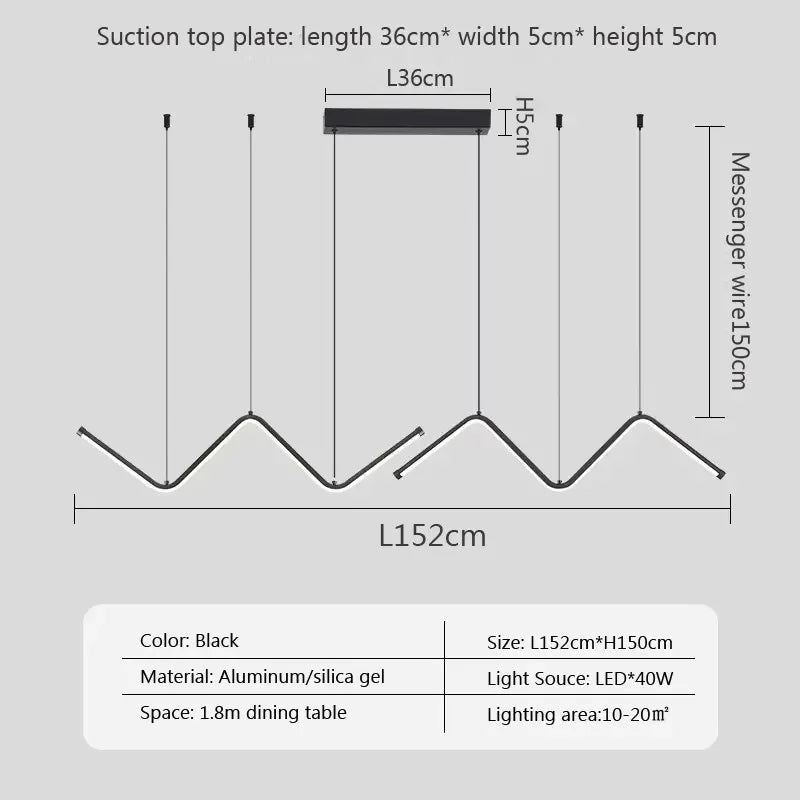 Lustre Moderno LED com Linhas Geométricas