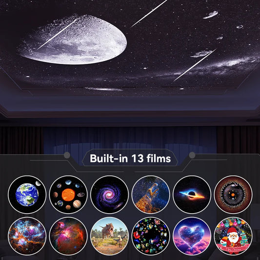 Luminária Projetor Planetário 13 em 1 de Galáxias e Estrelas