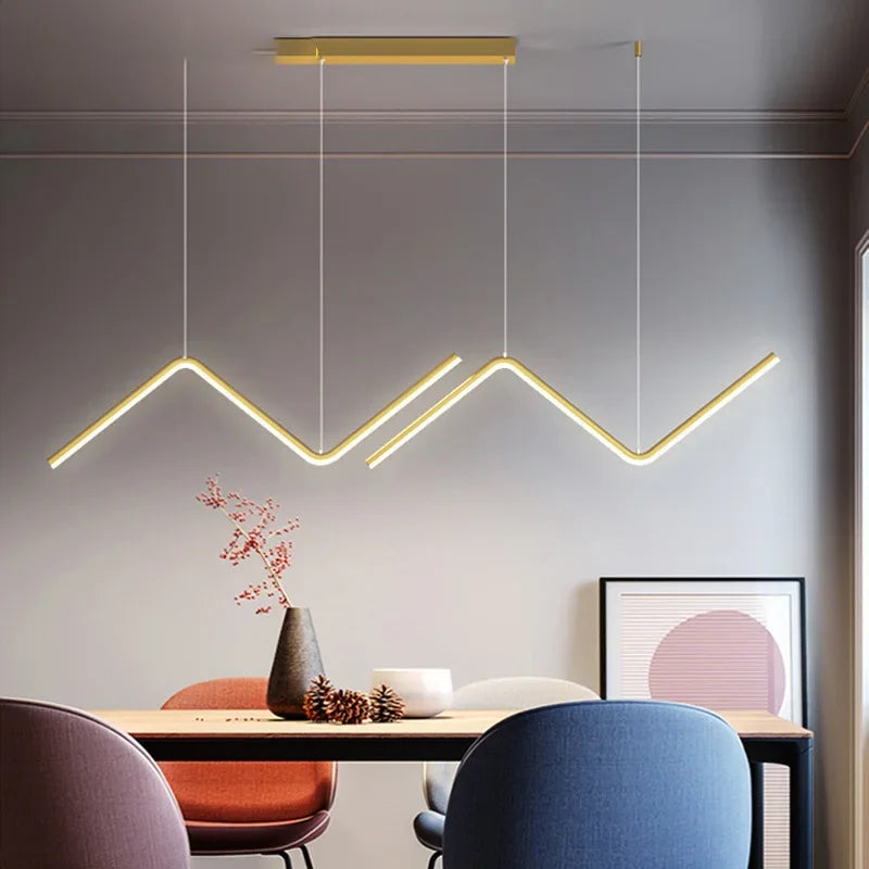 Lustre Moderno LED com Linhas Geométricas