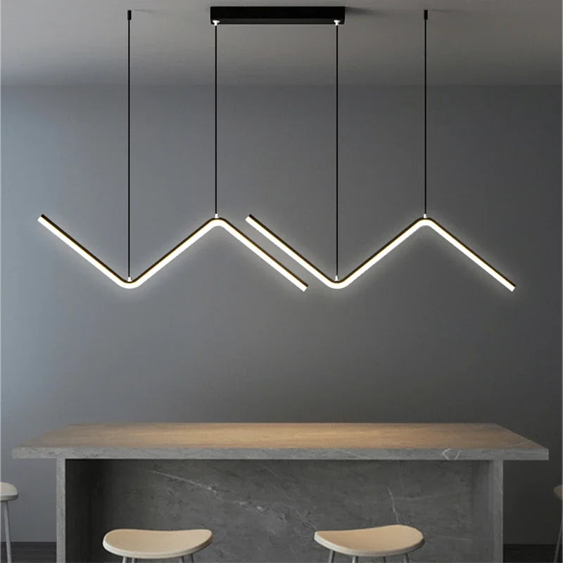Lustre Moderno LED com Linhas Geométricas