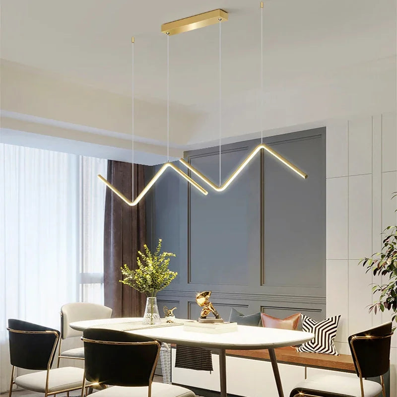 Lustre Moderno LED com Linhas Geométricas