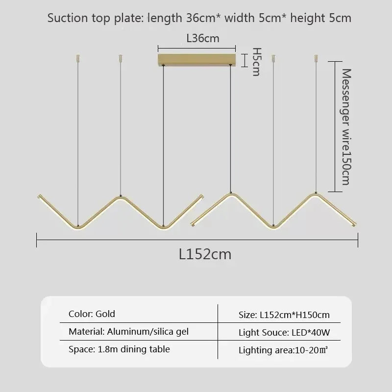 Lustre Moderno LED com Linhas Geométricas