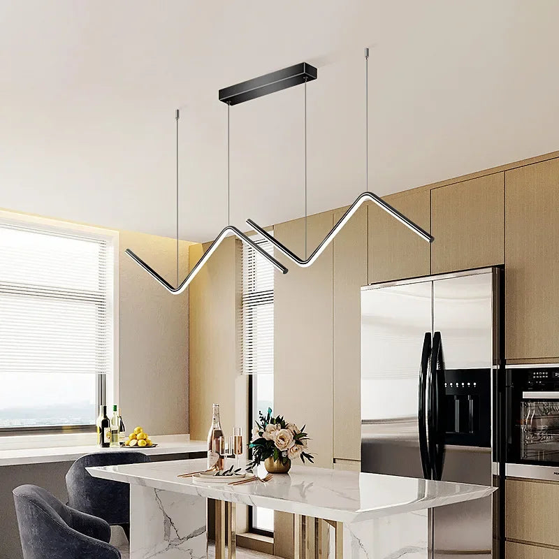 Lustre Moderno LED com Linhas Geométricas