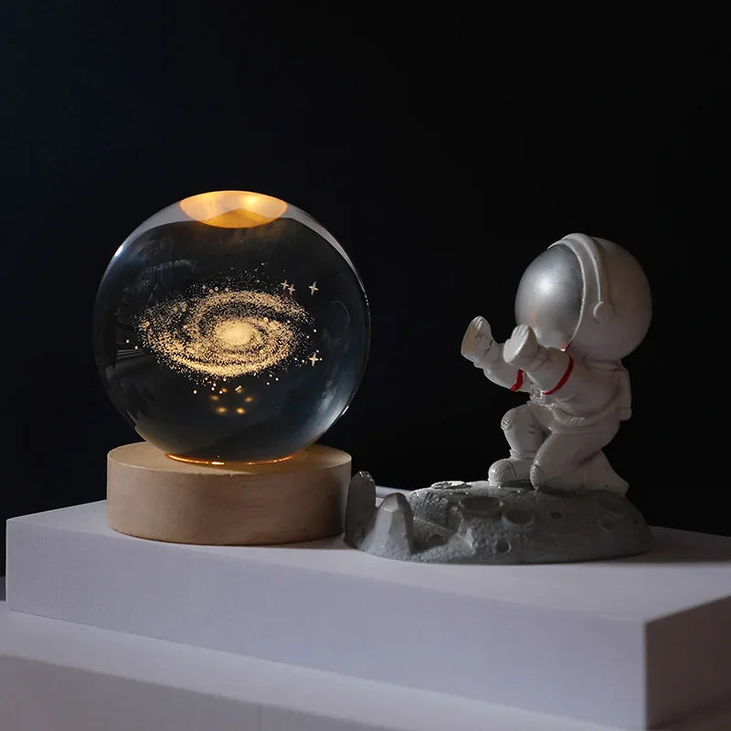 Luminária de Mesa Espacial Galaxy Crystal Ball