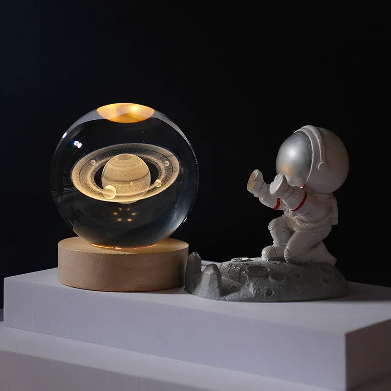 Luminária de Mesa Espacial Galaxy Crystal Ball
