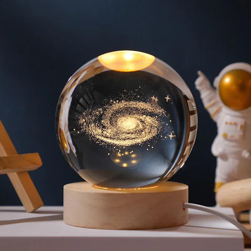 Luminária de Mesa Espacial Galaxy Crystal Ball