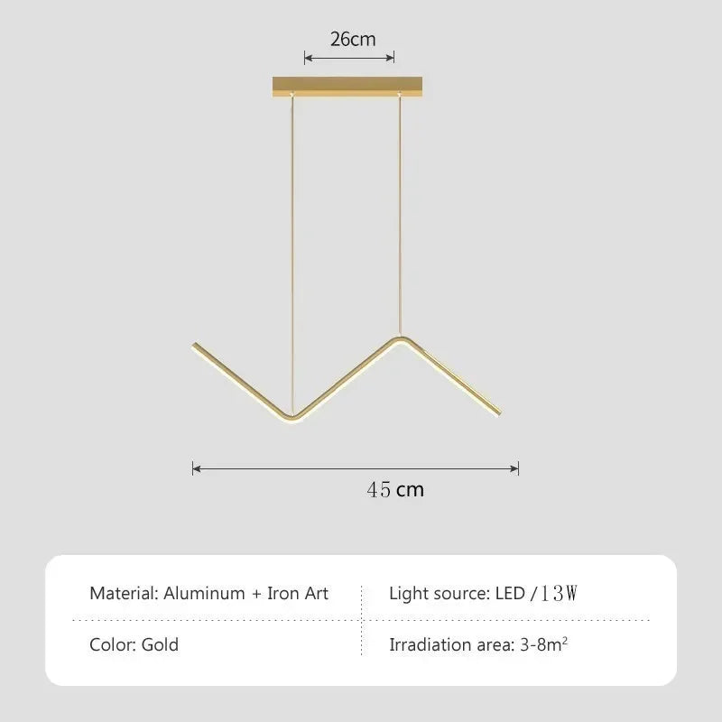 Lustre Moderno LED com Linhas Geométricas