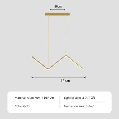 Lustre Moderno LED com Linhas Geométricas