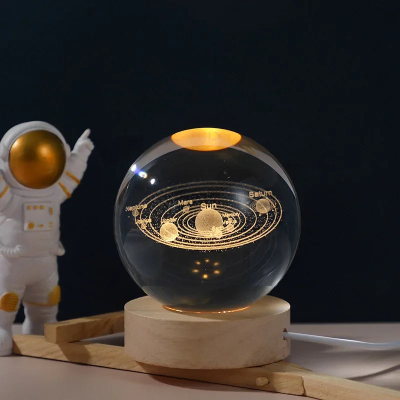 Luminária de Mesa Espacial Galaxy Crystal Ball