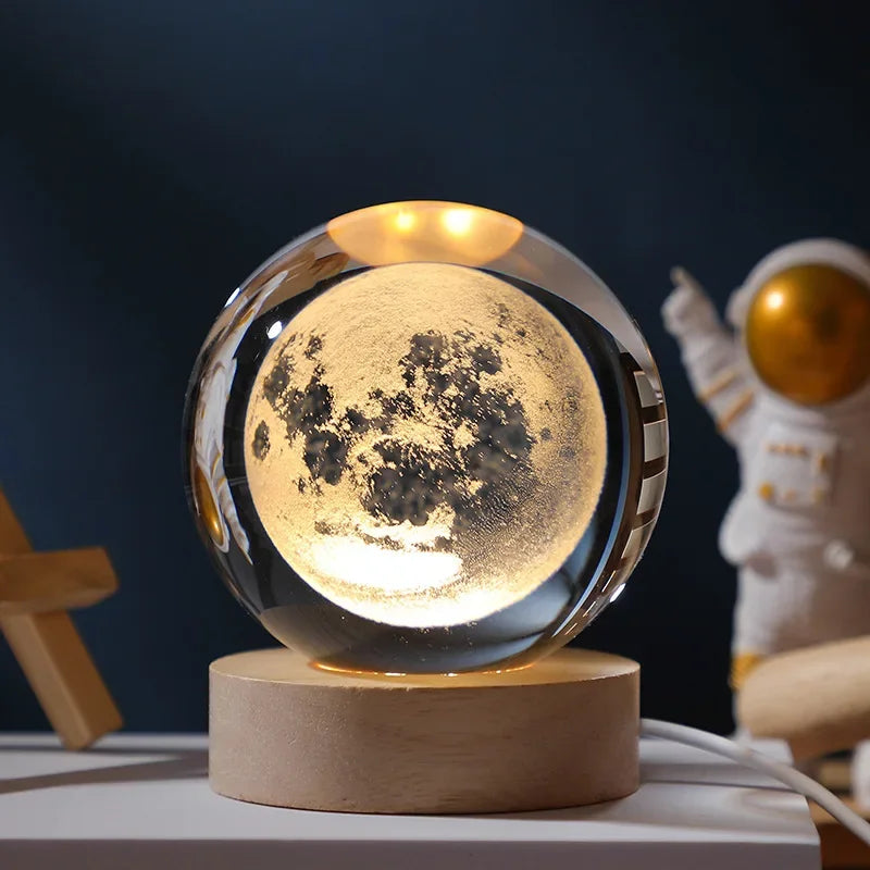 Luminária de Mesa Espacial Galaxy Crystal Ball