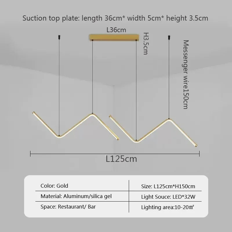 Lustre Moderno LED com Linhas Geométricas