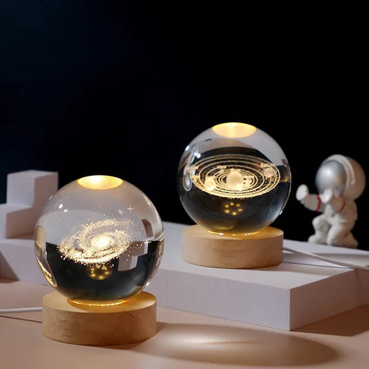 Luminária de Mesa Espacial Galaxy Crystal Ball