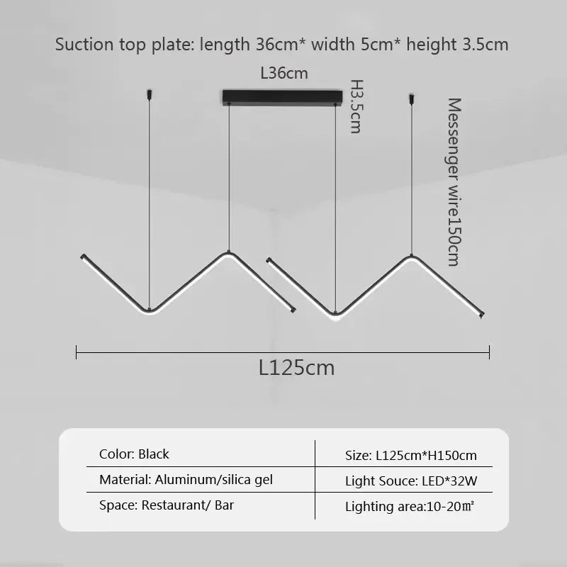 Lustre Moderno LED com Linhas Geométricas