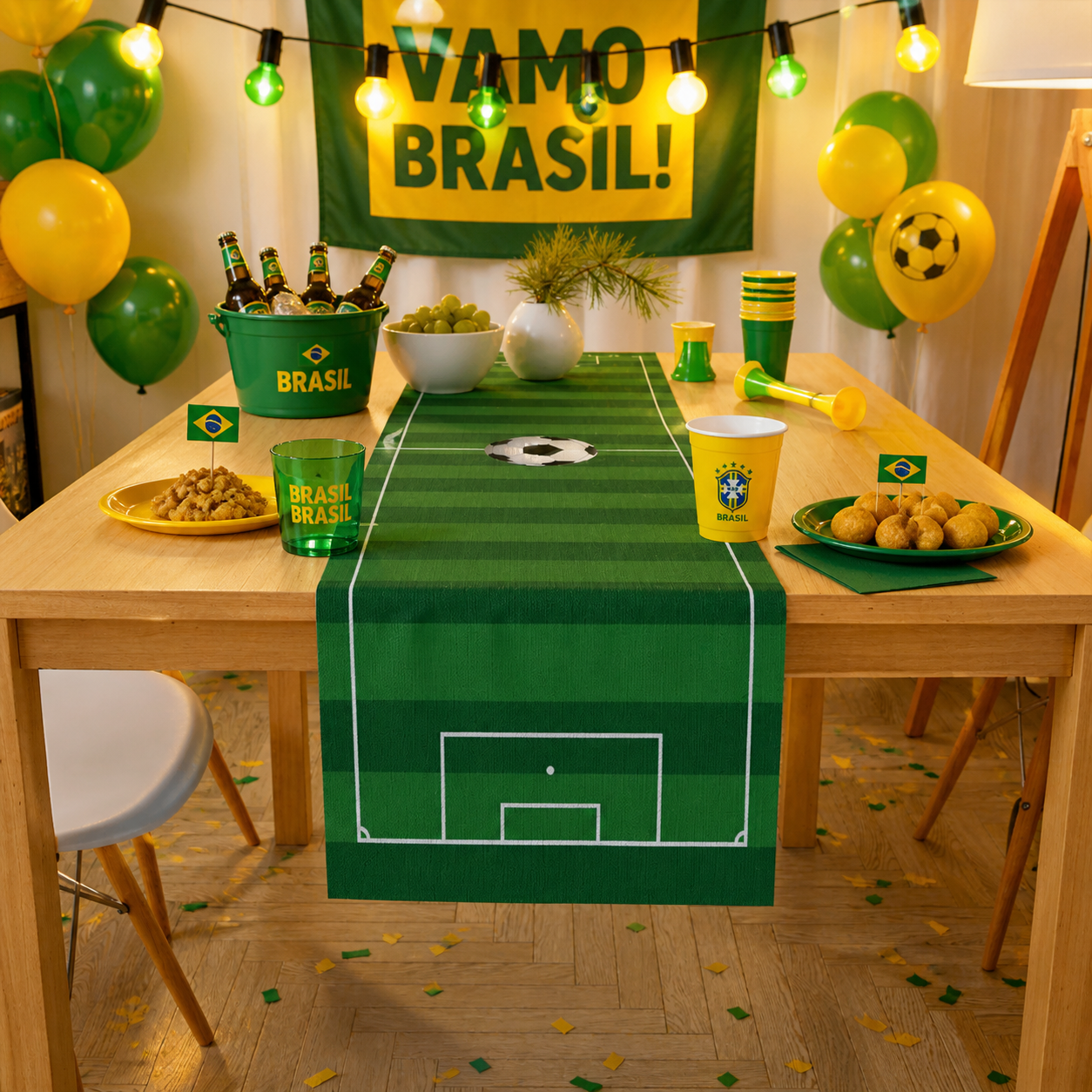 Trilho de Mesa Futebol 1,43x46cm em Poliéster