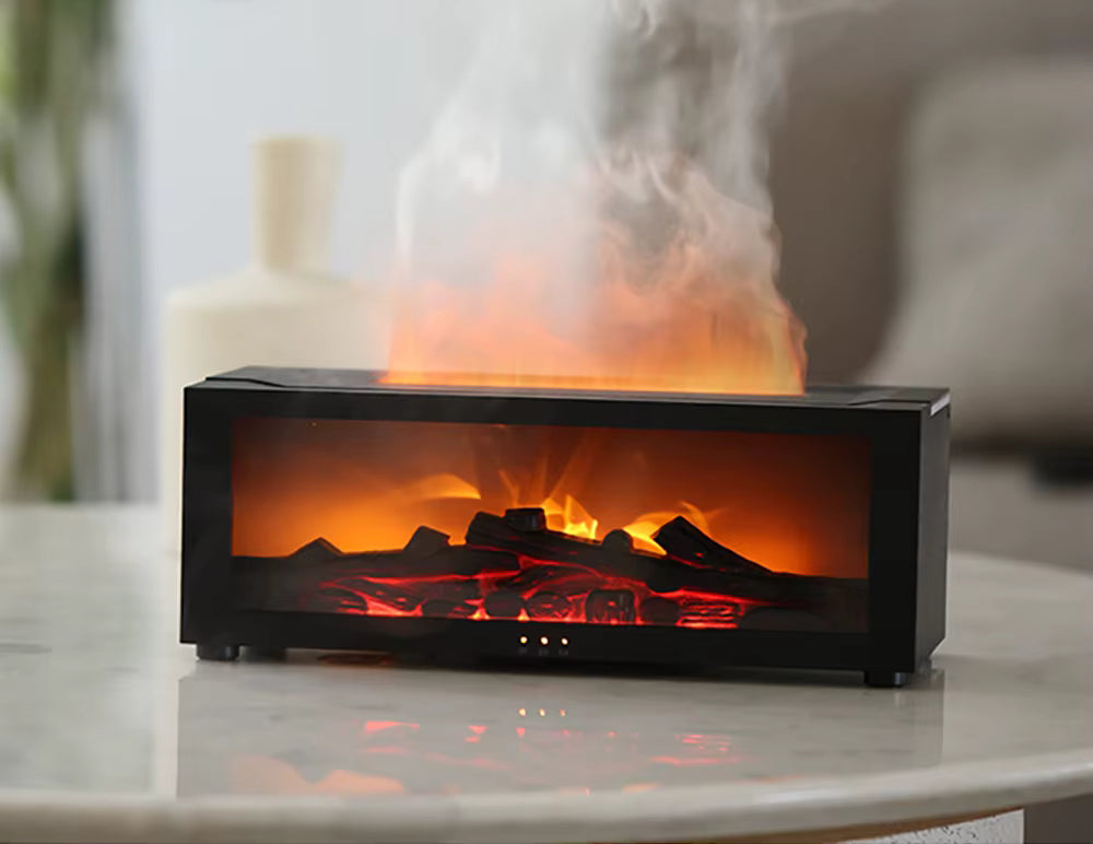 Umidificador e Difusor de Aromas com Efeito Chama e Controle Remoto