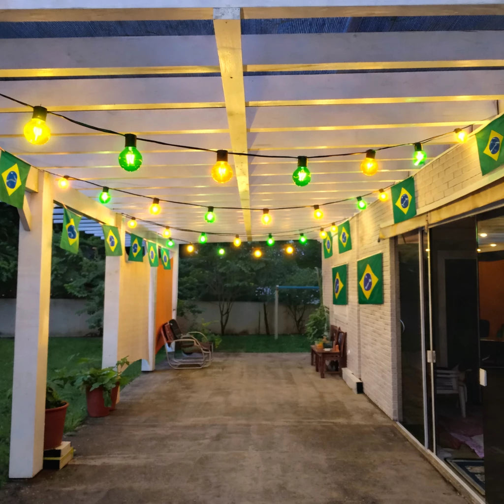 Varal de Luz Copa do Mundo Verde e Amarelo