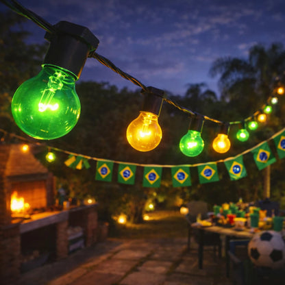 Varal de Luz Copa do Mundo Verde e Amarelo